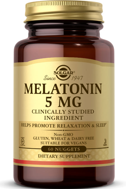 Solgar Melatonin 5mg دعم طبيعي لدورة النوم والاسترخاء 60 حبة صغيرة