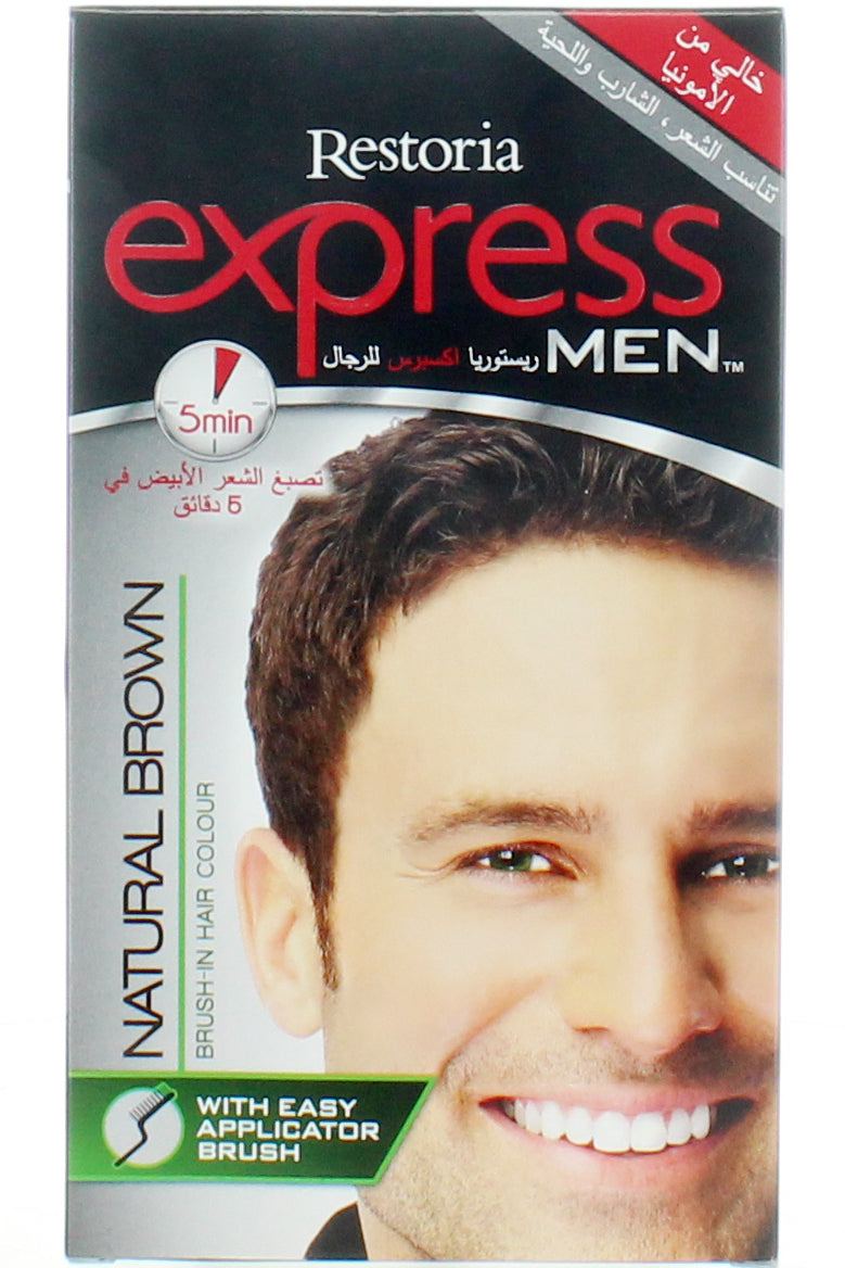 ريستوريا إكسبرس للرجال - تغطية للشعر الرمادي في 5 دقائق، بني طبيعي