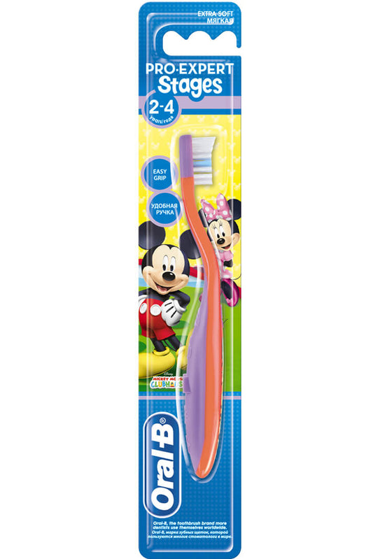 Oral-b Stages 2-4 Years فرشاة أسنان ميكي ناعمة جداً للفم الصغير