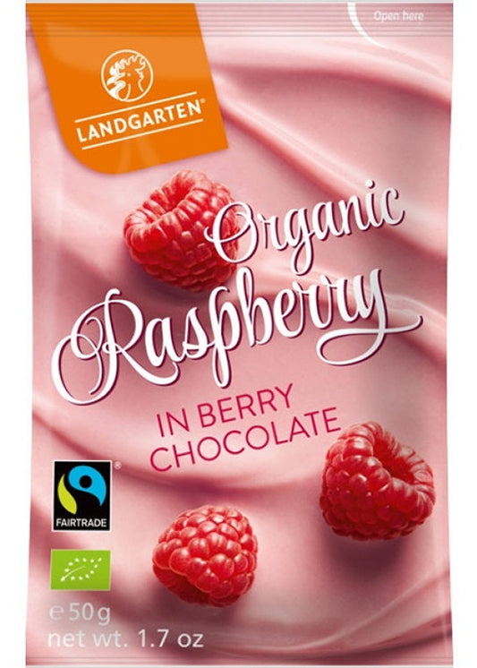 Landgarten Ft Raspberry In Berry Chocolate - Organic & Fairtrade, 50g