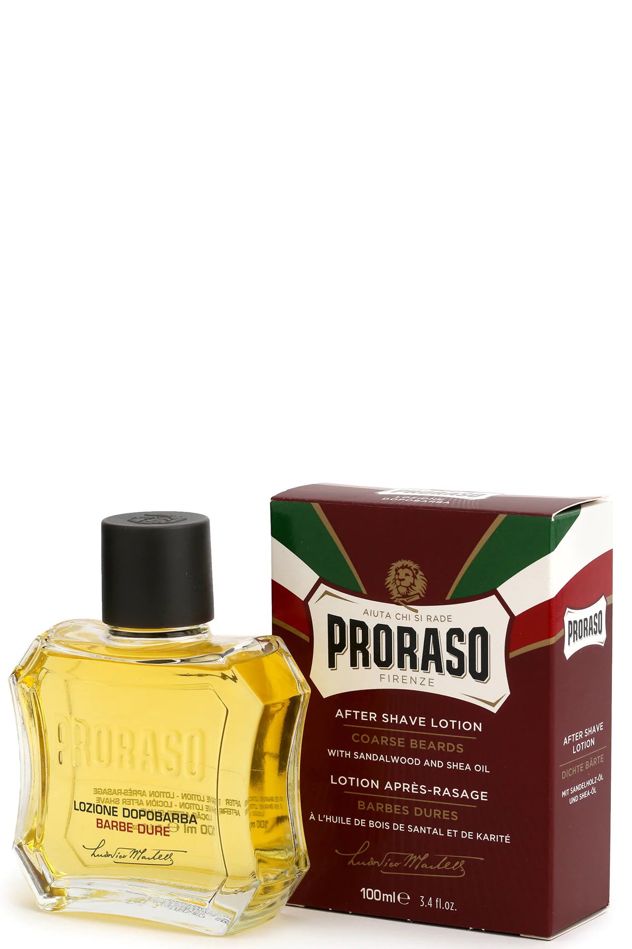 Proraso After Shave Lotion For Coarse Beards With Sandalwood Oil And Shea Butter – 100ml Deep Moisturizing Comfort