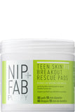 Nip Fab Teen Skin Fix Breakout Rescue Pads With Wasabi Extract For Blemish Fighting And Purifying - Pre-soaked Pads For Clearer Skin