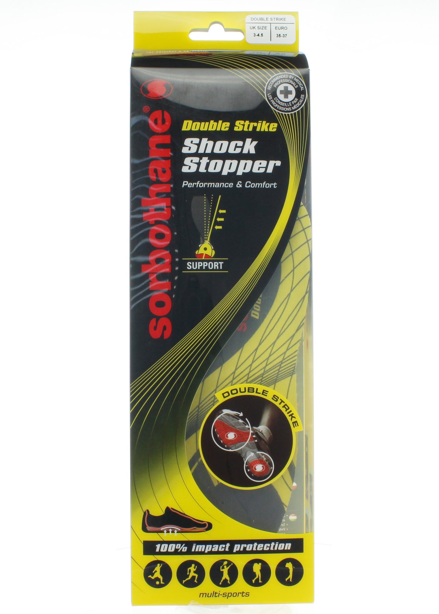 نِعال Sorbothane Double Strike لامتصاص فائق للصدمات ومقاومة للانزلاق والتآكل مقاس 3-4.5