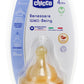 Chicco Wellbeing Teat 4m+ Anti-colic Soft Elastic Latex - 2 Pcs For Comfortable Feeding