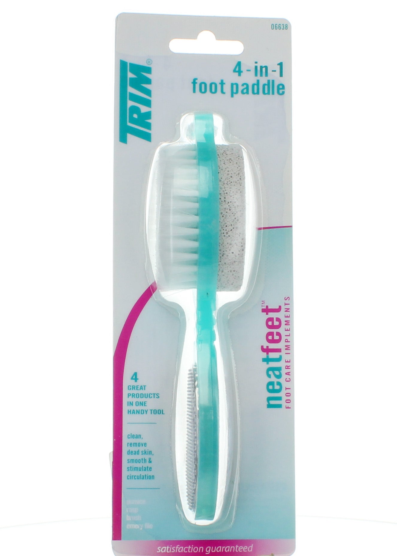 Trim Ergonomic Foot Paddle ذو ملمسين لإزالة مسامير اللحم وتنعيم البشرة، مقبض كبير مريح