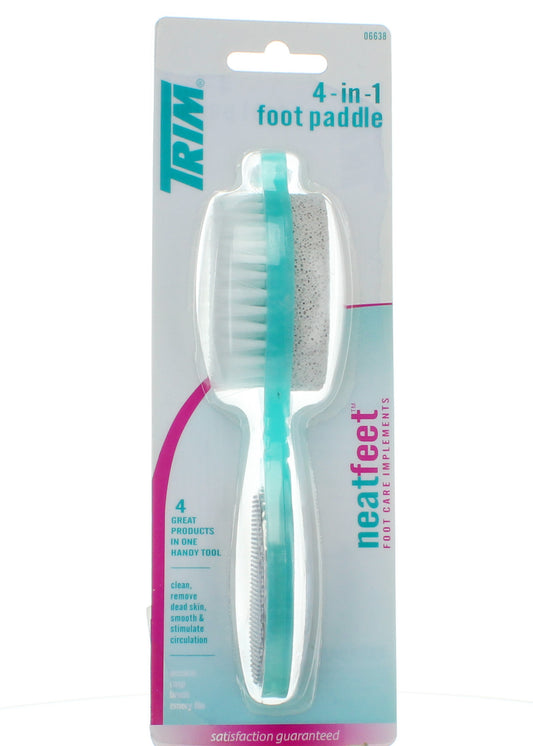Trim Ergonomic Foot Paddle ذو ملمسين لإزالة مسامير اللحم وتنعيم البشرة، مقبض كبير مريح