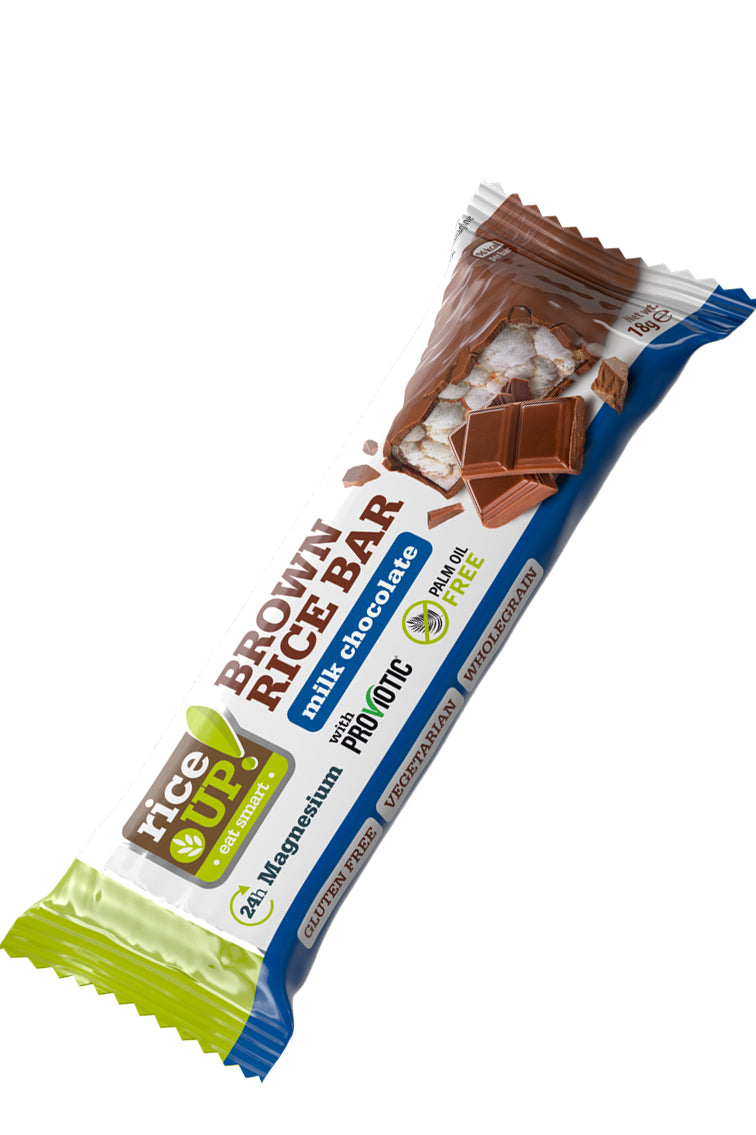 Rice Up Milk Chocolate Rice Bar With Probiotic & Magnesium Benefits - Gluten-free Snack - 40g Bar