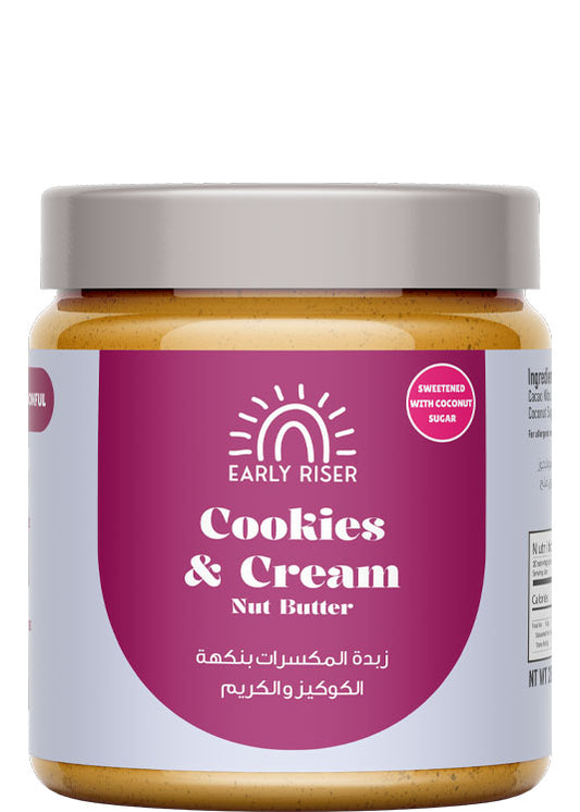 Early Riser Cookies & Cream Protein Rich Nut Butter With Cacao Nibs