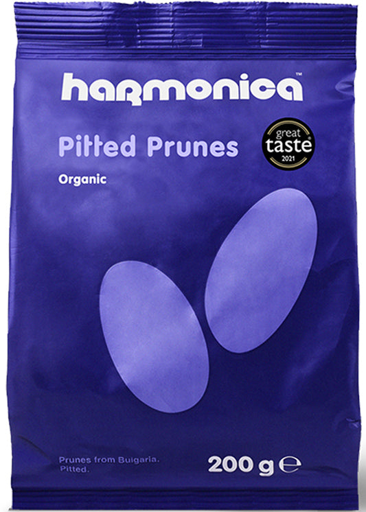Harmonica Organic Dried Pitted Prunes 200g, Stanley Prunes, Air-dried