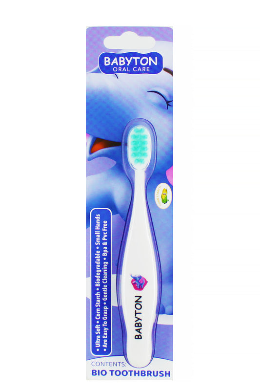 Babyton Bio Toothbrush Elephant Ultra-soft Bristles Biodegradable Corn Starch Bpa-free For Babies