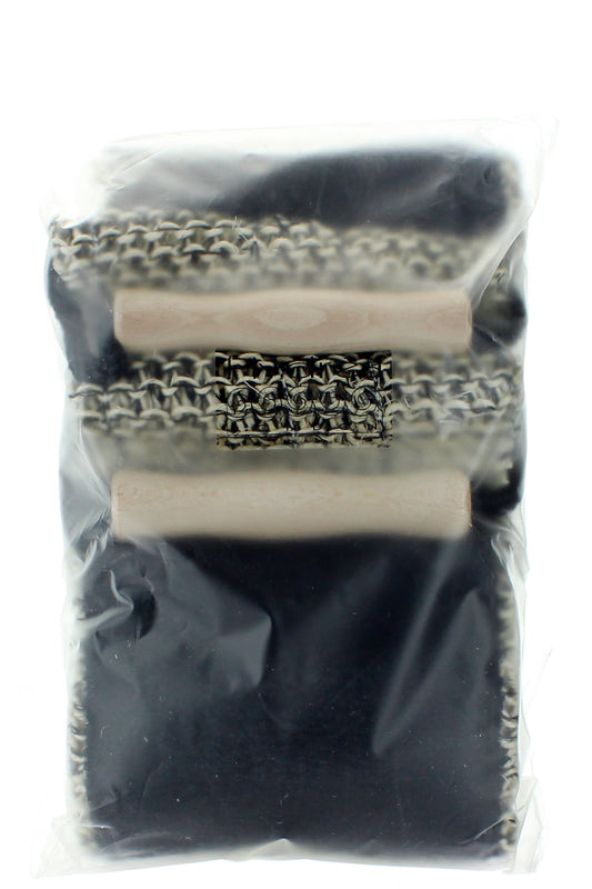 Hydrea Natural Massage Sisal Back Strap أداة تقشير صديقة للبيئة مزدوجة الجانب 75 سم أسود أنيق