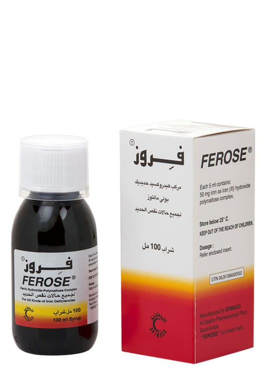 Ferose 50 Mg/5 Ml، 100 مل شراب، زجاجة