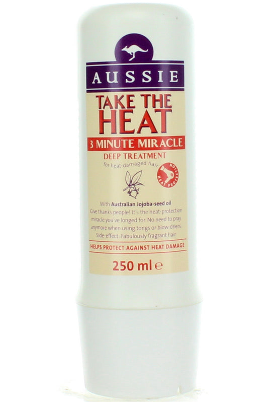 Aussie Take The Heat 3 Minute Miracle Treatment 250ml للشعر التالف من الحرارة