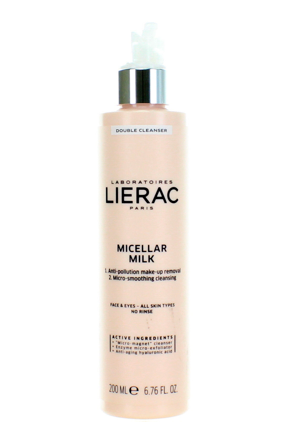Lierac Double Nettoyant Micellar Milk 200ml - Hydrating Anti-pollution Double Cleanser