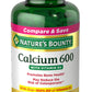 Nature's Bounty كالسيوم 600 ملجم مع فيتامين D3 لدعم صحة العظام 250 قرصًا