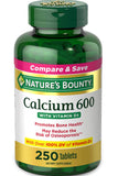 Nature's Bounty كالسيوم 600 ملجم مع فيتامين D3 لدعم صحة العظام 250 قرصًا