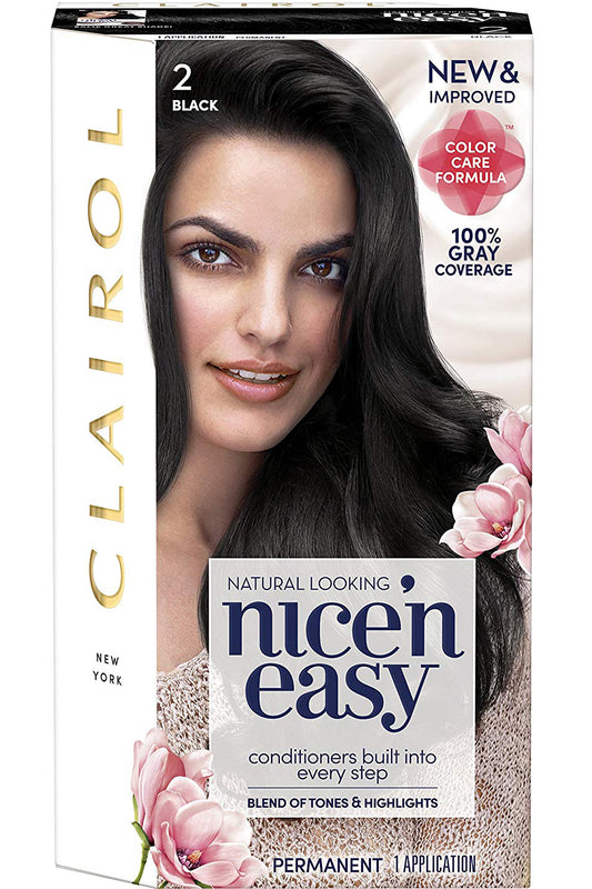 Clairol Nice‘n Easy 2 Black - لون مشرق يدوم طويلاً، لمسة نهائية بتقنية CC Cream