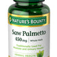 Nature's Bounty Saw Palmetto 450mg لدعم وظائف البروستاتا 100 كبسولة