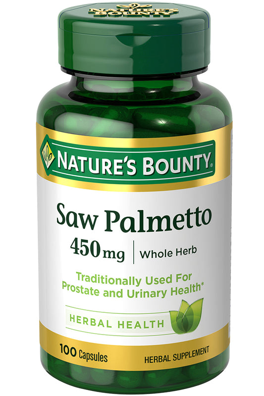 Nature's Bounty Saw Palmetto 450mg لدعم وظائف البروستاتا 100 كبسولة