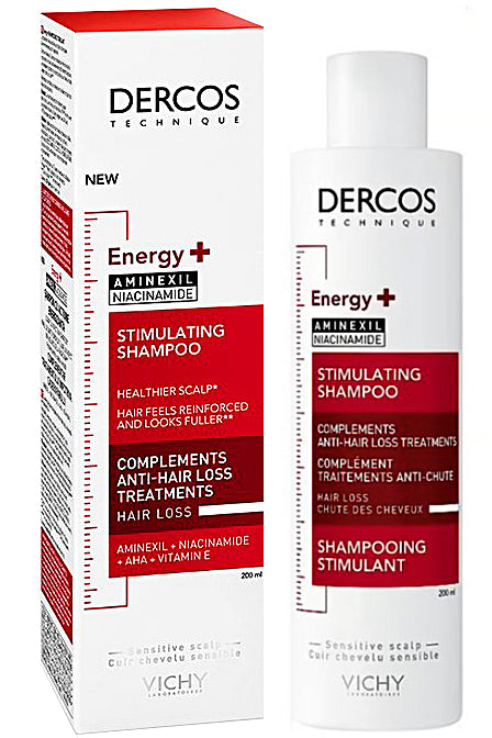 Vichy Dercos Energy+ شامبو محفز ضد تساقط الشعر بالأمينيكسيل والنياسيناميد 200 مل