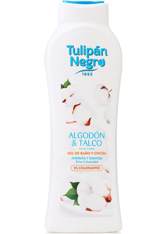 Tulipan Negro Shower Gel Hydrating & Soothing With Cotton & Talc 650ml