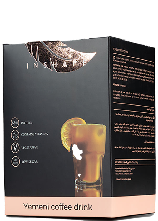 Inshape Yemeni Cocoa, Nutmeg & Cinnamon Coffee Drink Meal Replacement – High-protein (68%), Low-carb, Low-fat, Vegetarian, With Added Vitamins & Sweetener, In 25g Sachet