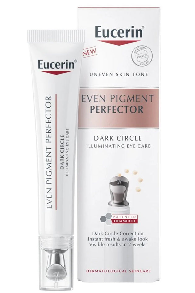 Eucerin Even Pigment Perfector Dark Circle Eye Care مع Thiamidol وحمض الهيالورونيك والكافيين - يقلل الهالات السوداء والانتفاخ، 15 مل