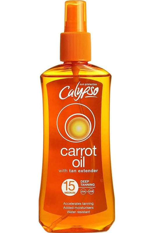 بخاخ زيت الجزر كاليبسو لتسمير البشرة بشكل أسرع مع حماية وترطيب بعامل حماية من الشمس SPF15 بحجم 200 مل