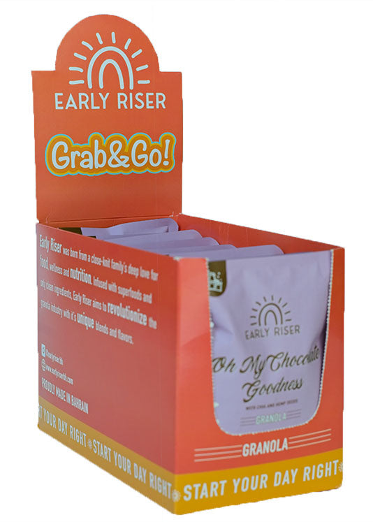 Early Riser Oh My Chocolate Goodness Organic Cacao Granola - 10 Sachets Box