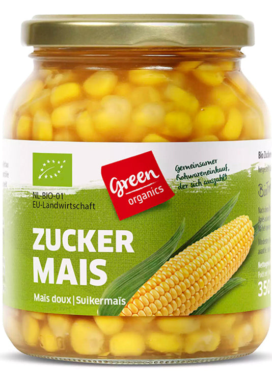 Biotropic Sweet Corn In Jar 350g - Organic, Contains 62% Sweetcorn, Sea Salt