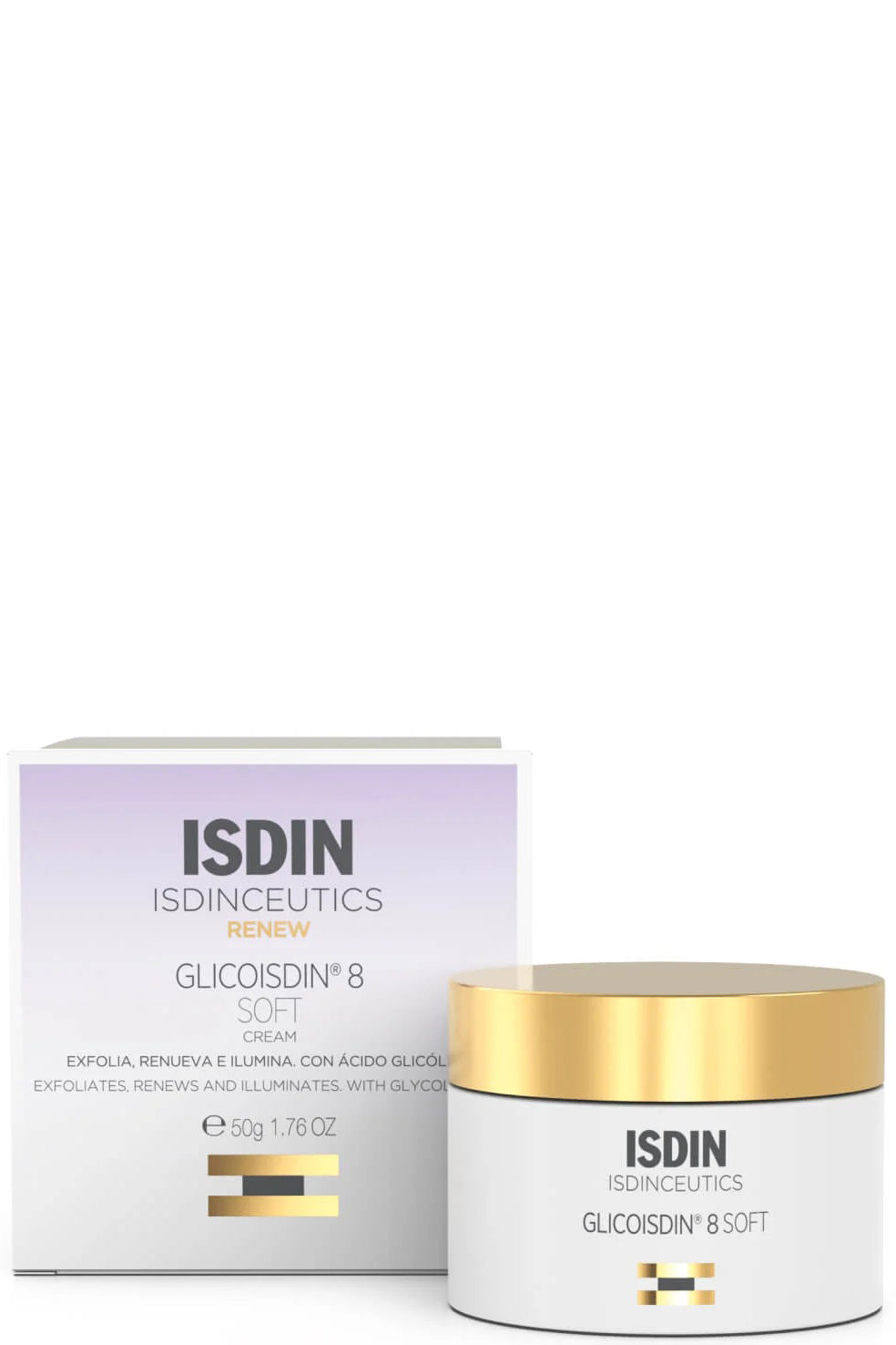 Isdin Glicoisdin 8 Soft Cream Hydration & Anti-aging With Glycolic Acid & Borage Oil 50ml