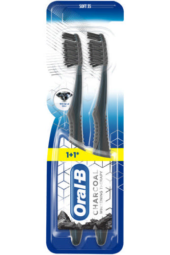 Oral-b Whitening Therapy Charcoal Toothbrush Soft With Gum Massage Bristles