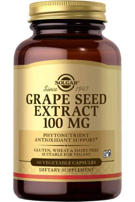 سولجار مستخلص بذور العنب 100 ملجم، دعم القلب والأوعية الدموية كمضاد للأكسدة، 30 كبسولة نباتية