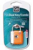 Go Travel Dual Combi Key Padlock Tsa Approved With 3-digit Combination And Backup Key For Secure Luggage Locking - قفل بسلسلة مزدوجة من Go Travel معتمد من إدارة أمن النقل (TSA) مع مجموعة مكونة من 3 أرقام ومفتاح احتياطي لإغلاق آمن للأمتعة