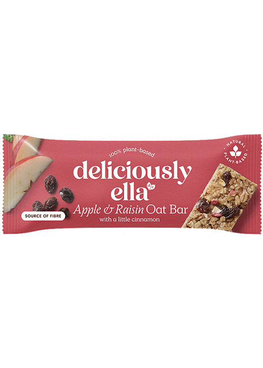 Deliciously Ella Apple & Raisin Oat Bar 50g - Sweet, Chewy, Cinnamon, Fiber-rich