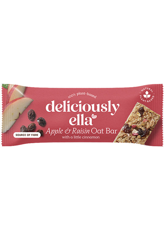 Deliciously Ella Apple & Raisin Oat Bar 50g - Sweet, Chewy, Cinnamon, Fiber-rich