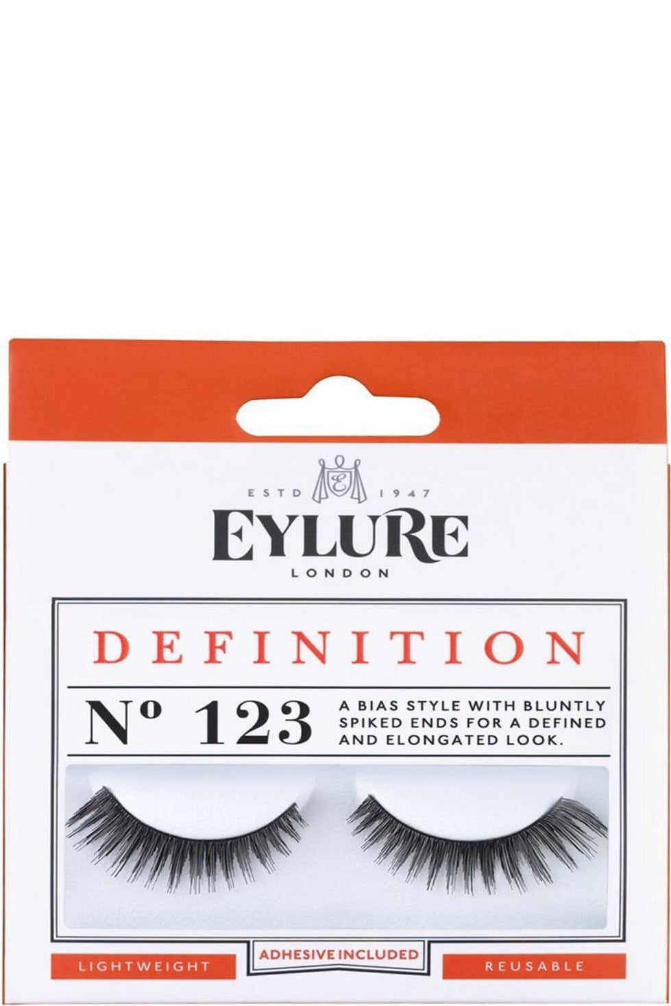 Eylure Definition No.123 - رموش بتصميم مائل مع أطراف مدببة حادة لإطالة الرموش