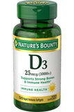 Nature's Bounty فيتامين D3 1000 وحدة دولية لدعم صحة العظام والجهاز المناعي 120 كبسولة