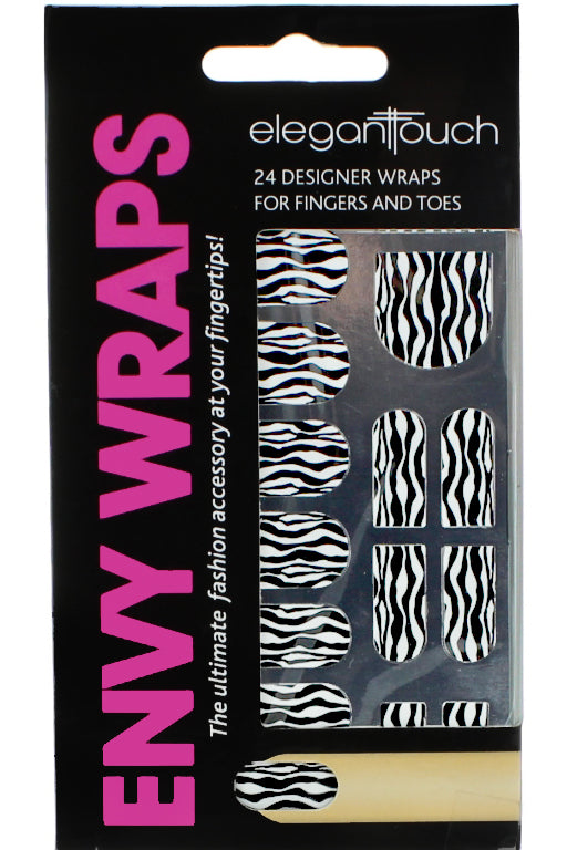 Elegant Touch Nails Envy Wraps - تصميم زيبرا (18 غلاف)