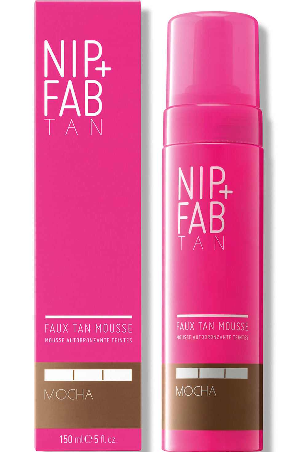 Nip Fab Faux Tan Core Mousse Dark Tan Glycolic Acid 200ml Mocha Shade تطبيق خالٍ من الخطوط