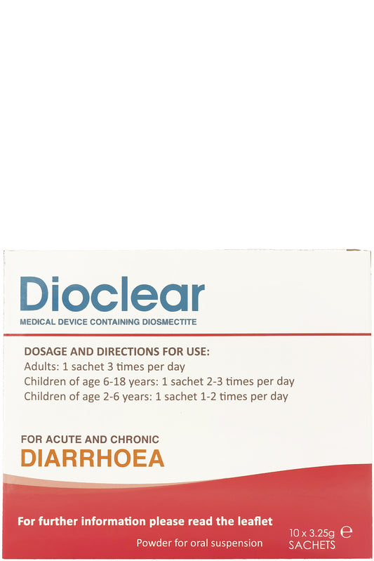 Dioclear Diarrhea Relief Sachets Fast-acting Natural Diosmectite Formula 10s For All Ages