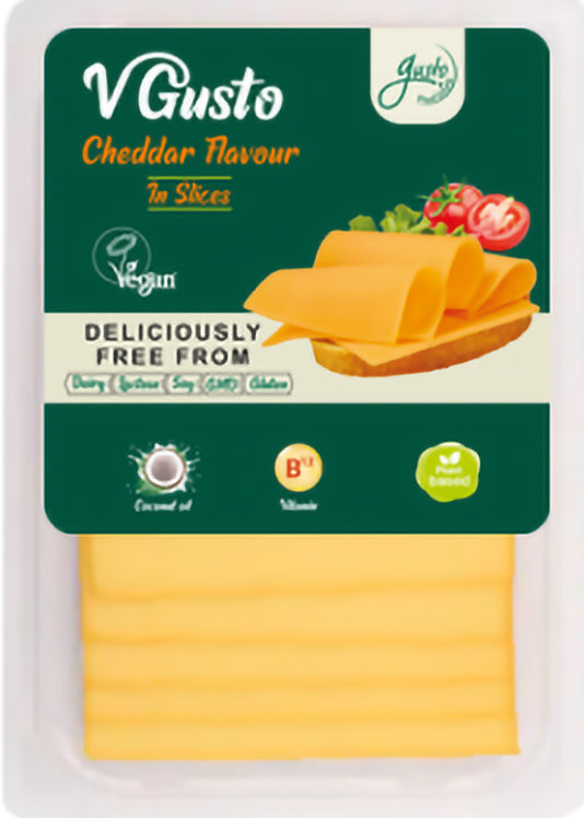 Gusto Dairy Cheddar Slices 200g - Rich, Balanced, Smooth Vegan Cheddar Flavor
