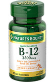 Nature's Bounty فيتامين ب12 2500 مكجم بنكهة الكرز سريع الذوبان 75 قرصًا