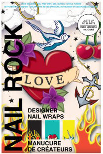 ملصقات أظافر "بيوتي روك" (Beauty Rock Nail Wraps Tattoos Nr060) لفن تزيين الأظافر الإبداعي وثبات يدوم 10 أيام