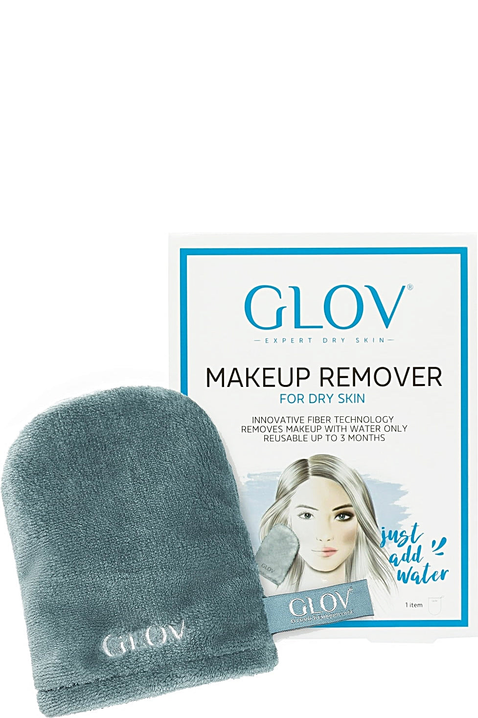 قفاز مزيل مكياج Glov Expert Hydro Cleanser للبشرة الجافة بتقنية الألياف الدقيقة المتطورة، صديق للبيئة، وقابل لإعادة الاستخدام