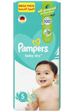 حفاضات بامبرز بيبي دراي مقاس 5 جامبو عبوة 52 قطعة مع قلب فائق الامتصاص وحماية ضد التسرب