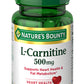 Nature's Bounty L-carnitine 500mg دعم الطاقة لحرق الدهون 30 قرصًا