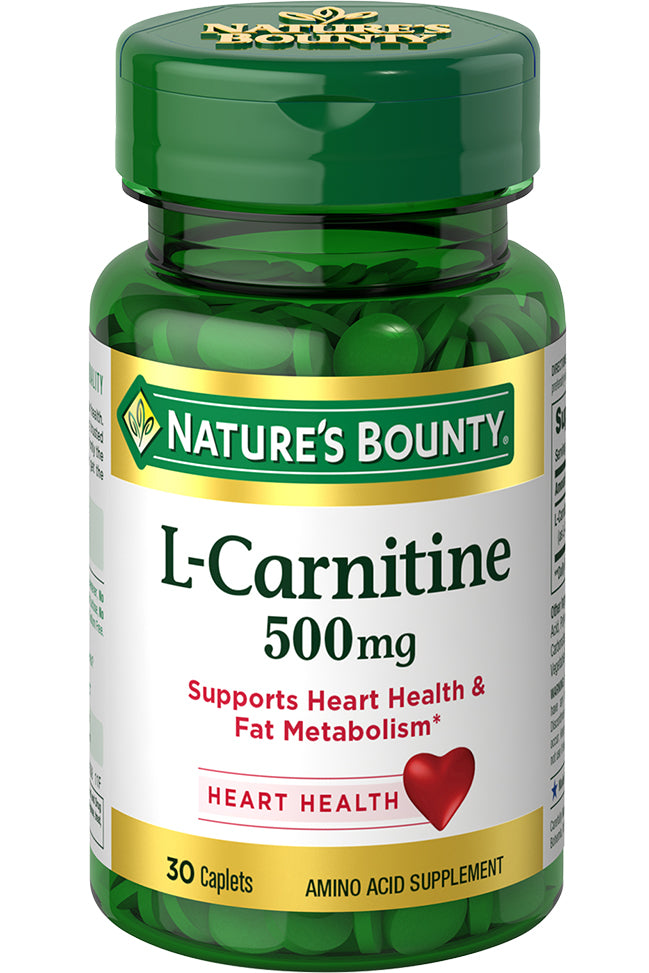 Nature's Bounty L-carnitine 500mg دعم الطاقة لحرق الدهون 30 قرصًا