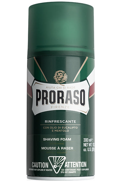 Proraso Refreshing Shaving Foam With Eucalyptus & Menthol Invigoration - 300ml For Enhanced Razor Glide And Soothing Comfort