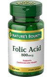 Nature's Bounty حمض الفوليك 800 مكجم لدعم صحة القلب قبل الولادة 250 قرصًا